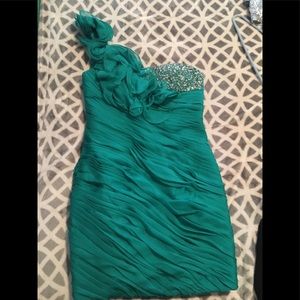 teal short prom dress